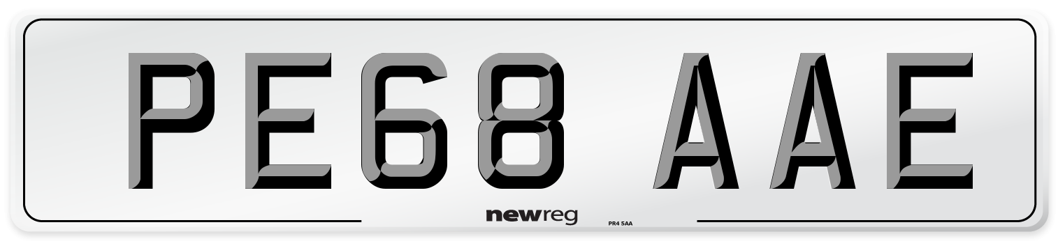 PE68 AAE Number Plate from New Reg